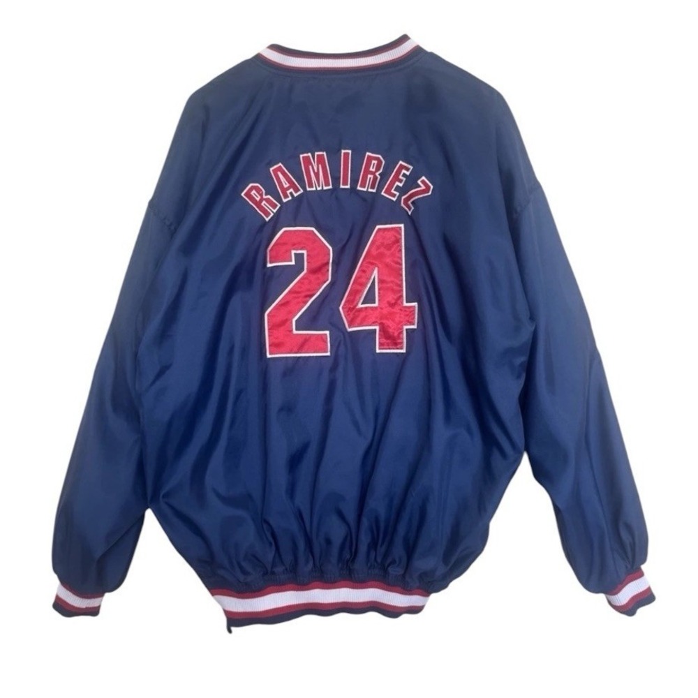 VTG Starter Manny Ramirez #24 Cleveland Indians Wahoo Jacket Mens XL Navy